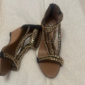 Black suede & chain shoes